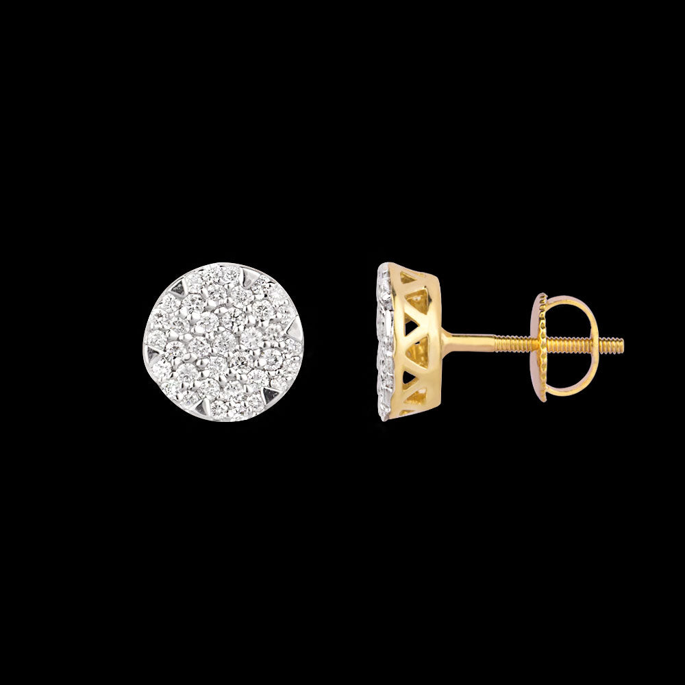 18K Yellow Gold Diamond Earrings - 0.364ct VS-SI-EF
