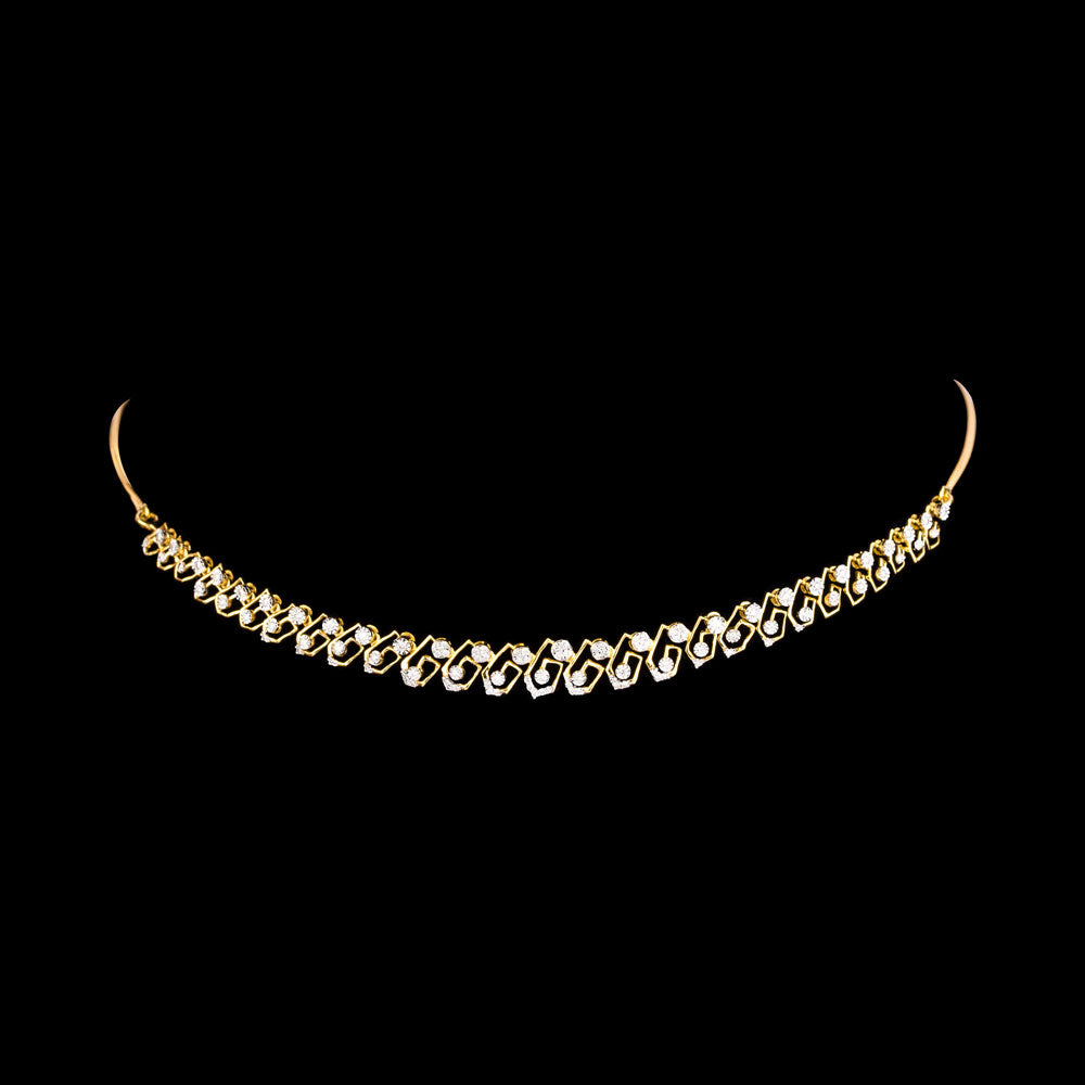 18K Yellow Gold Diamond Necklace - 0.615ct SI-IJ