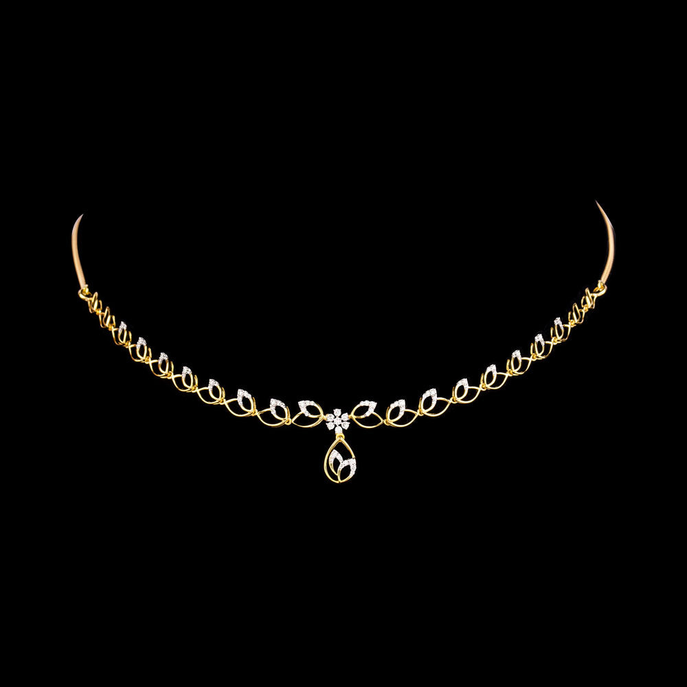 18K Yellow Gold Diamond Necklace - 0.454ct SI-IJ