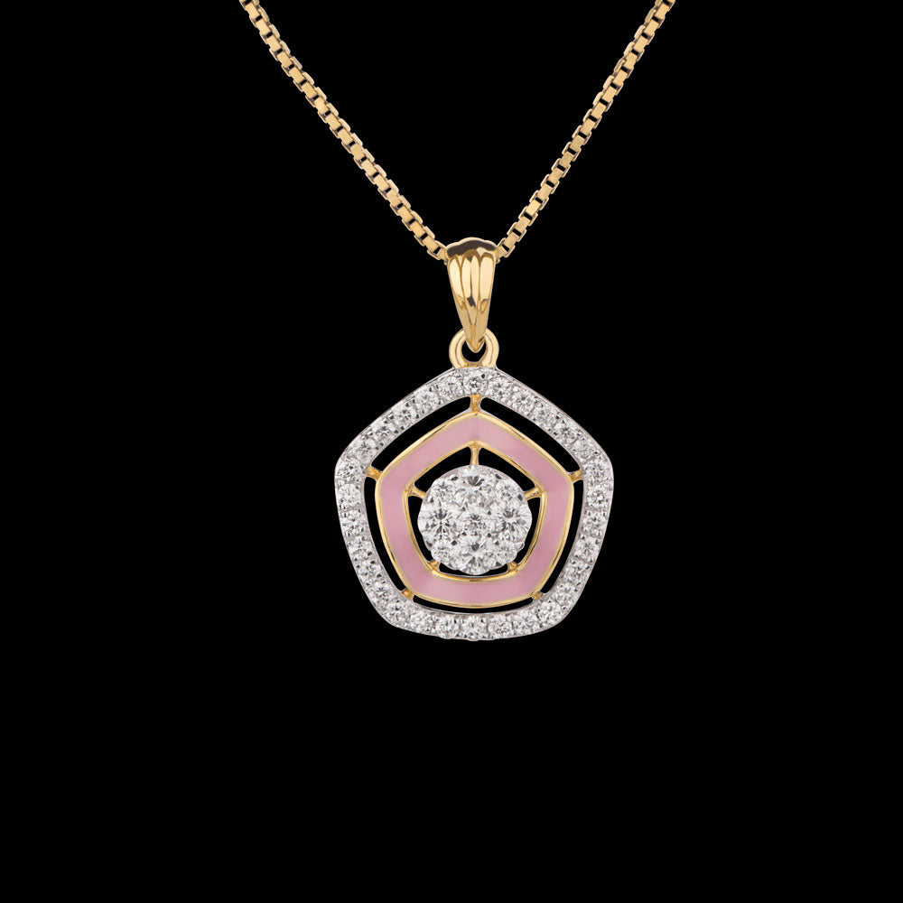 18K Yellow Gold Diamond Pendant - 0.534ct VS-SI-GH