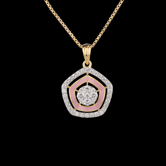 18K Yellow Gold Diamond Pendant - 0.534ct VS-SI-GH