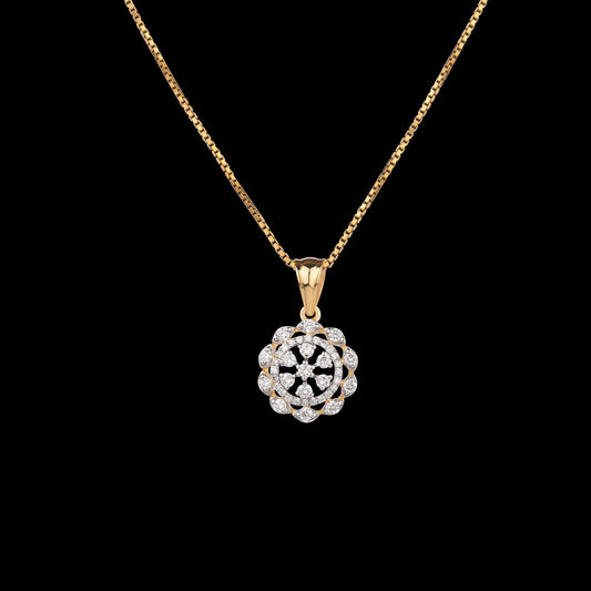 18K Yellow Gold Diamond Pendant - 0.409ct VS-SI-FG