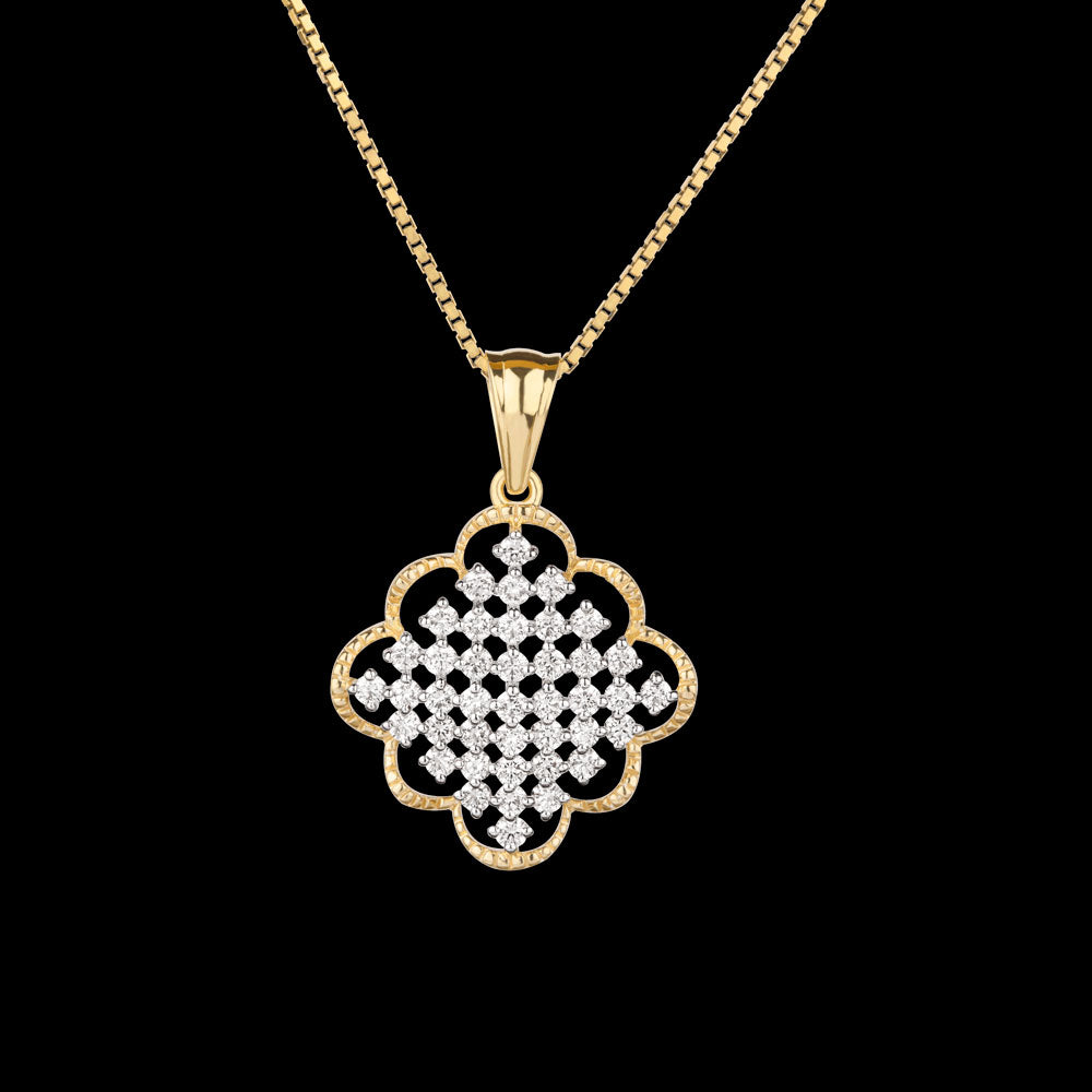 18K Yellow Gold Diamond Pendant - 0.626ct VVS-VS-EF