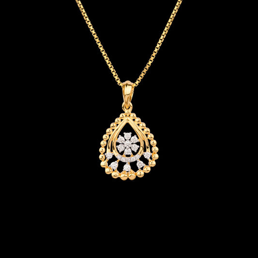 18K Yellow Gold Diamond Pendant - 0.212ct VVS-VS-GH