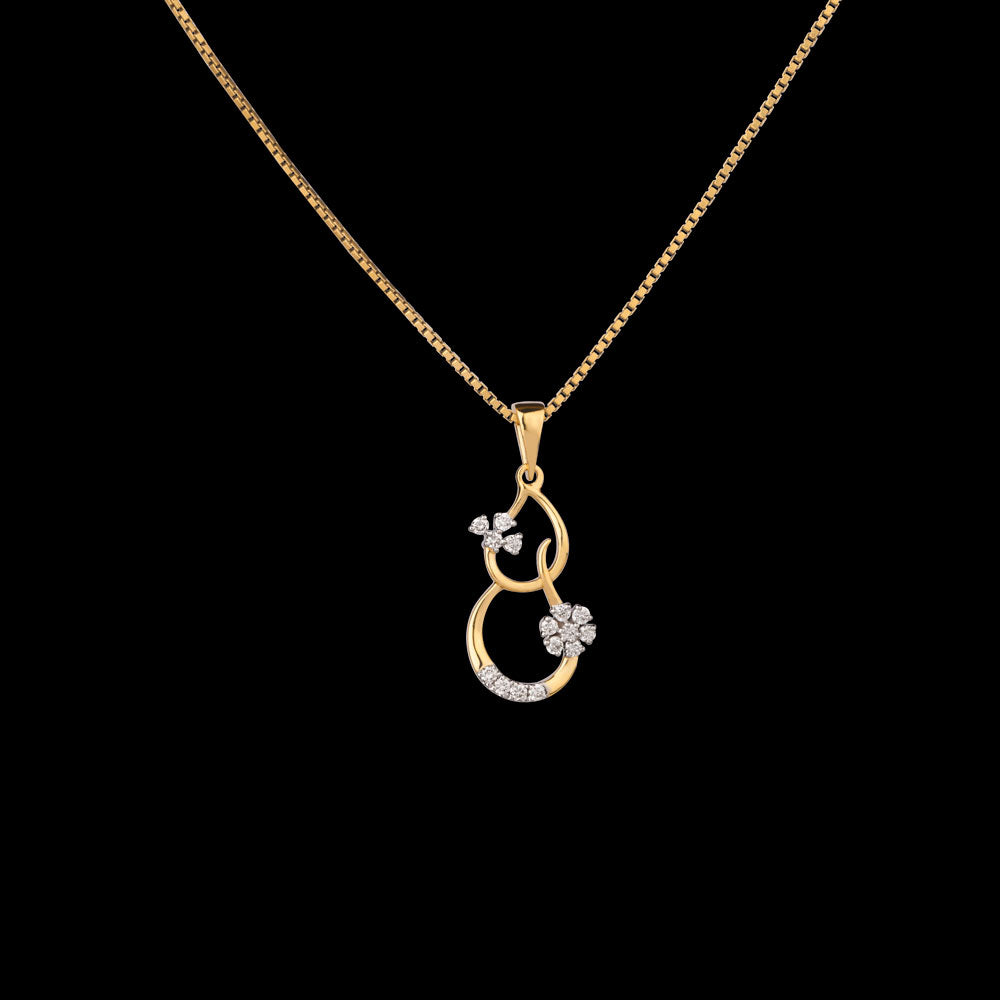 14K Yellow Gold Diamond Pendant - 0.146ct VVS-VS-GH