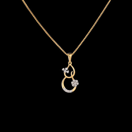 14K Yellow Gold Diamond Pendant - 0.146ct VVS-VS-GH