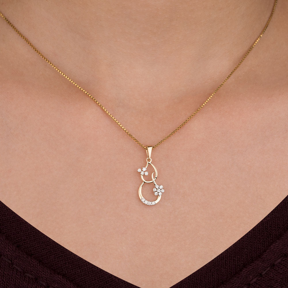 14K Yellow Gold Diamond Pendant - 0.146ct VVS-VS-GH