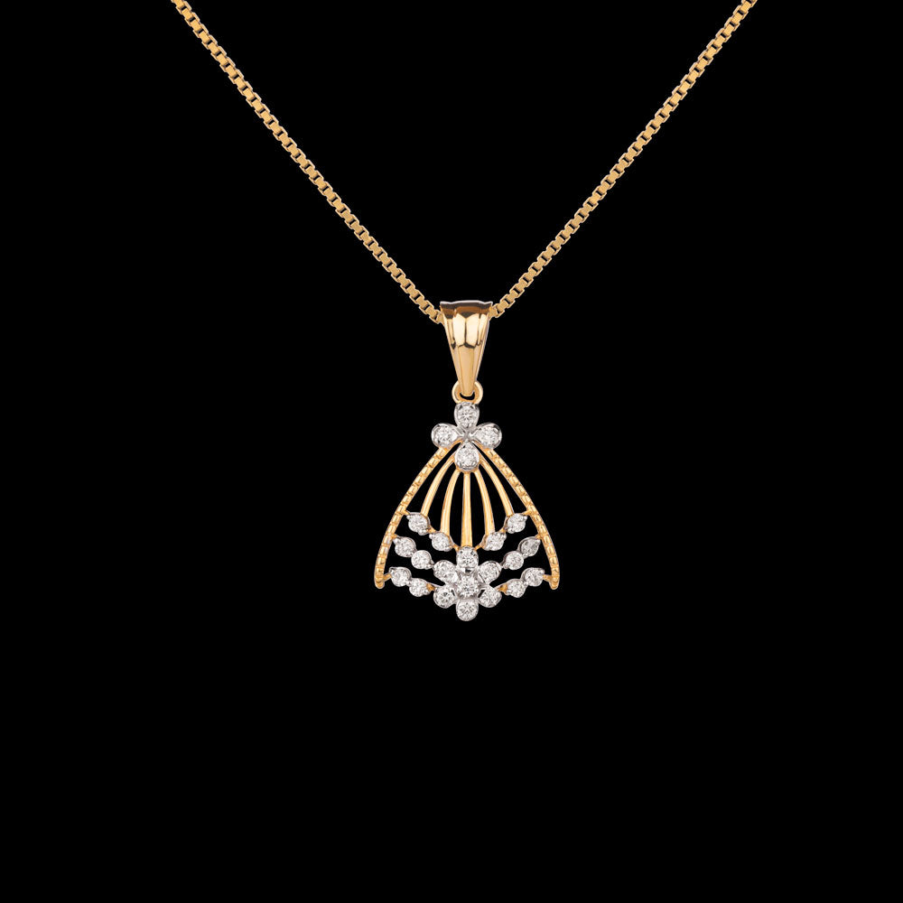 18K Yellow Gold Diamond Pendant - 0.24ct VVS-VS-GH