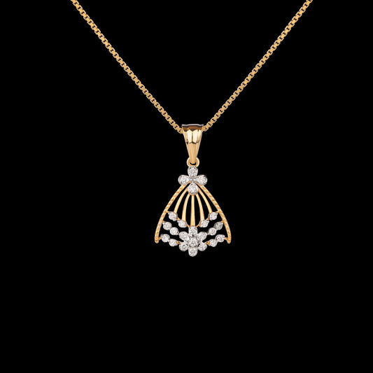 18K Yellow Gold Diamond Pendant - 0.24ct VVS-VS-GH