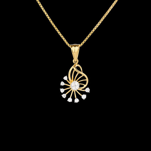 18K Yellow Gold Diamond Pendant - 0.186ct VVS-VS-GH