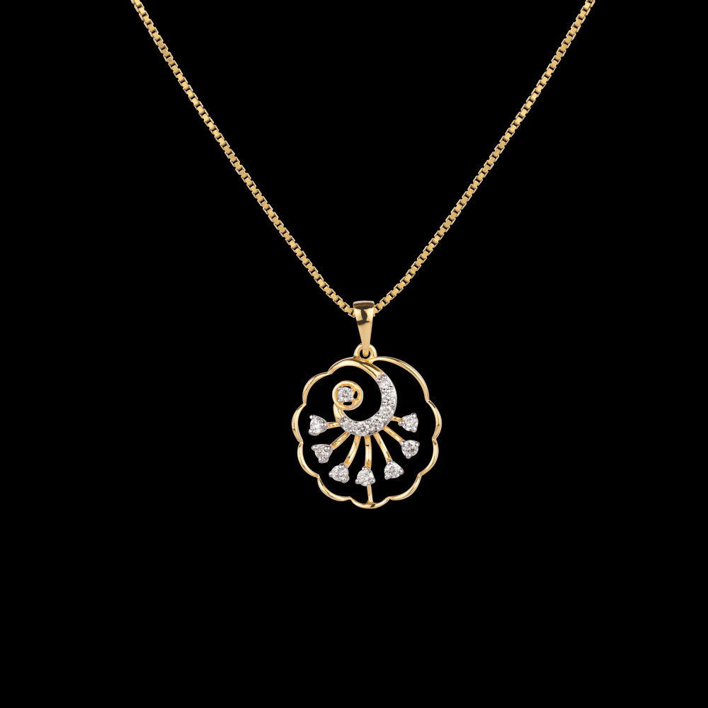 18K Yellow Gold Diamond Pendant - 0.254ct VVS-VS-GH