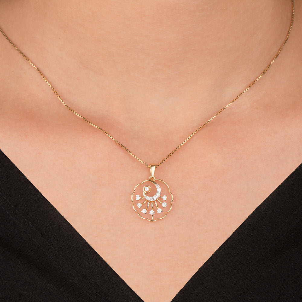 18K Yellow Gold Diamond Pendant - 0.254ct VVS-VS-GH