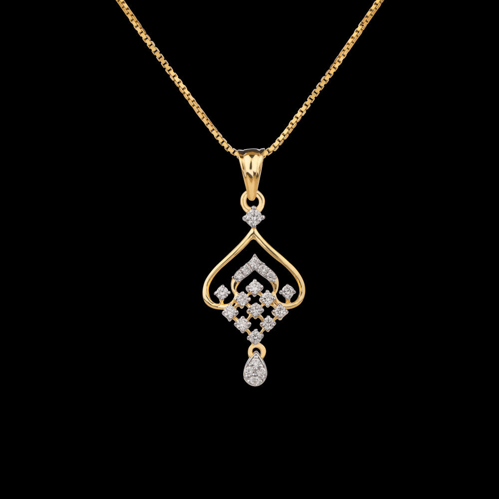 14K Yellow Gold Diamond Pendant - 0.328ct VVS-VS-GH