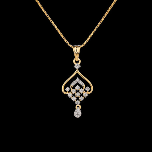 14K Yellow Gold Diamond Pendant - 0.328ct VVS-VS-GH