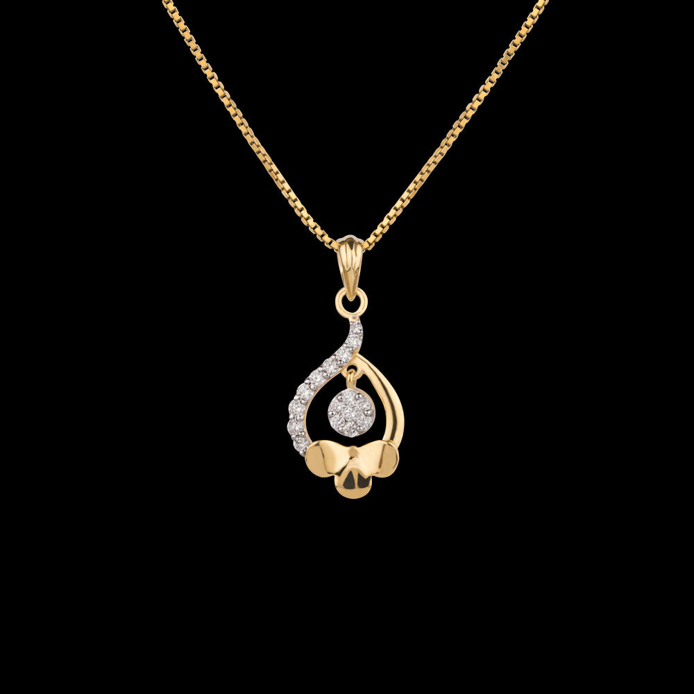 18K Yellow Gold Diamond Pendant - 0.244ct VVS-VS-GH