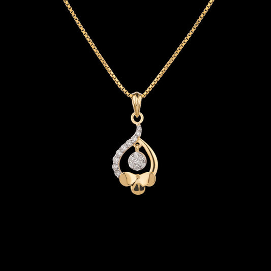 18K Yellow Gold Diamond Pendant - 0.244ct VVS-VS-GH