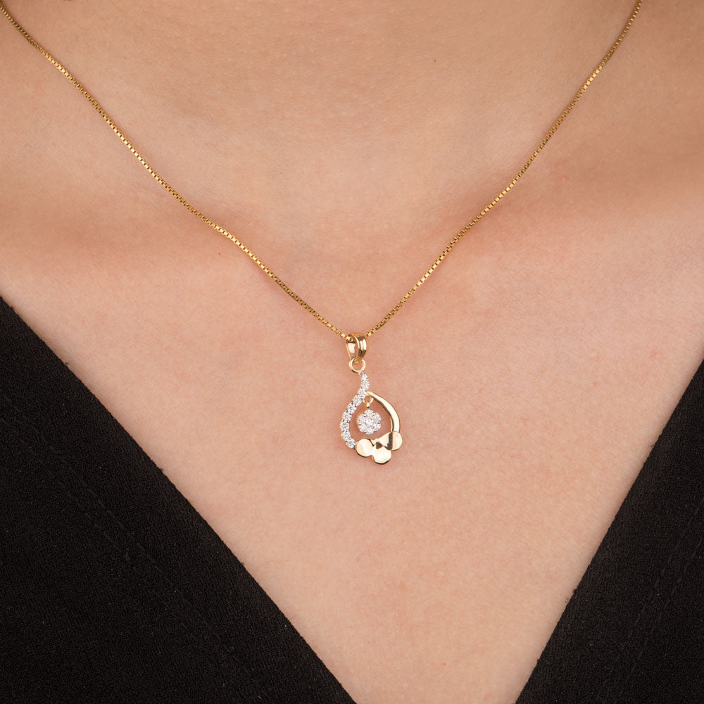 18K Yellow Gold Diamond Pendant - 0.244ct VVS-VS-GH