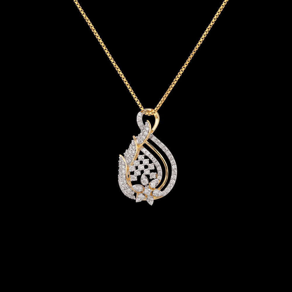 18K Yellow Gold Diamond Pendant - 0.686ct VVS-VS-GH