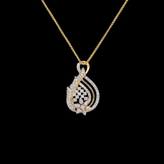 18K Yellow Gold Diamond Pendant - 0.686ct VVS-VS-GH