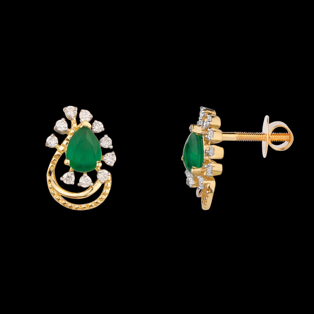 14K Yellow Gold Diamond Jewellery - 0.175ct VVS-VS-GH with Colour Stones