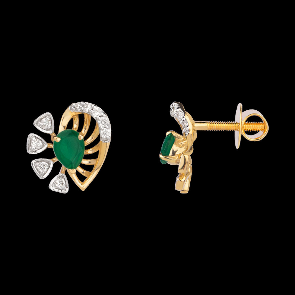 14K Yellow Gold Diamond Jewellery - 0.16ct VVS-VS-GH with Colour Stones