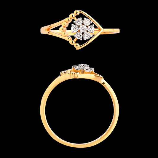 18K Yellow Gold Diamond Ring - 0.128ct VVS-VS-GH