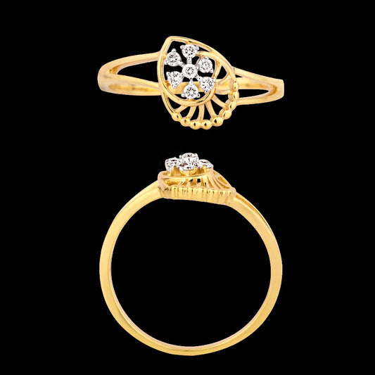 18K Yellow Gold Diamond Ring - 0.089ct VVS-VS-GH