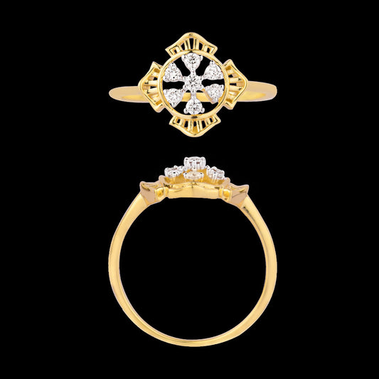 18K Yellow Gold Diamond Ring - 0.13ct VVS-VS-GH