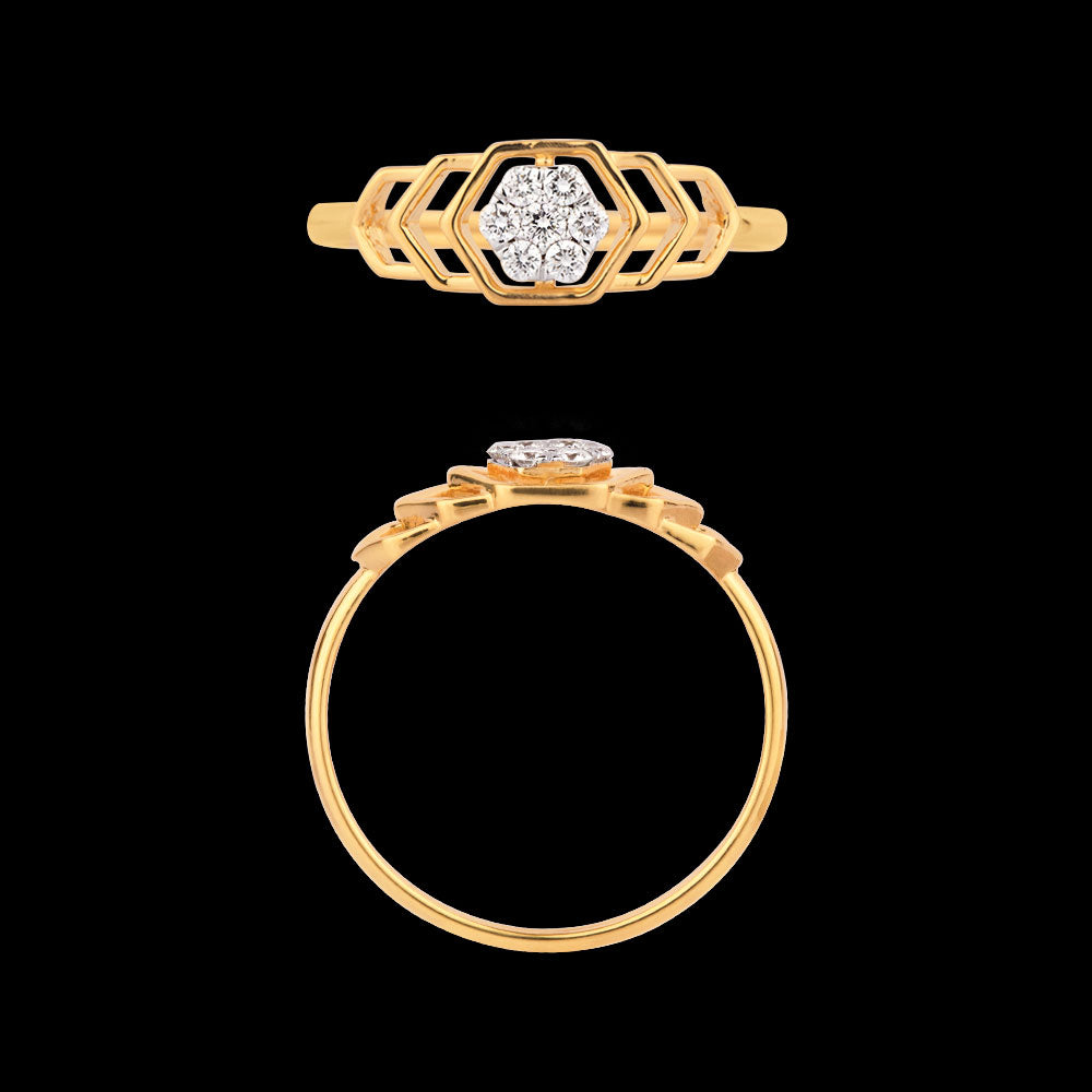 18K Yellow Gold Diamond Ring - 0.078ct VVS-VS-GH