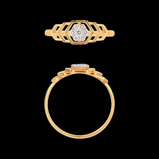 18K Yellow Gold Diamond Ring - 0.078ct VVS-VS-GH