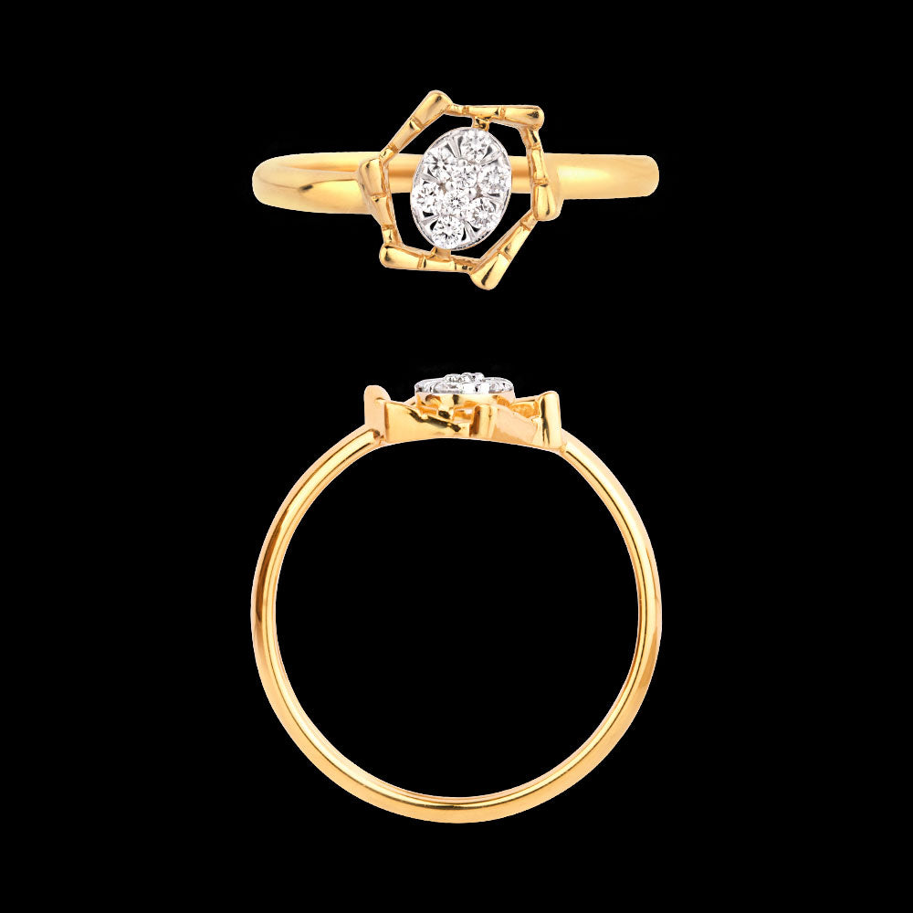 18K Yellow Gold Diamond Ring - 0.09ct VVS-EF