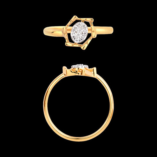 18K Yellow Gold Diamond Ring - 0.09ct VVS-EF