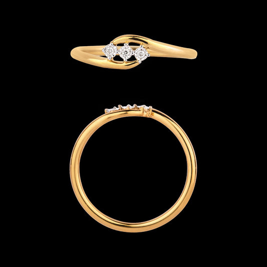 18K Yellow Gold Diamond Ring - 0.021ct VVS-VS-GH