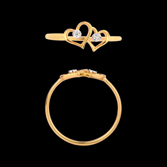 18K Yellow Gold Diamond Ring - 0.021ct VVS-VS-GH