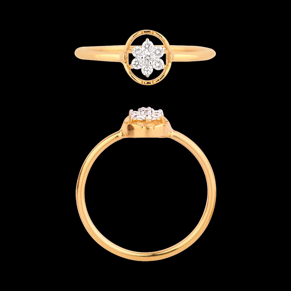 18K Yellow Gold Diamond Ring - 0.098ct VVS-EF