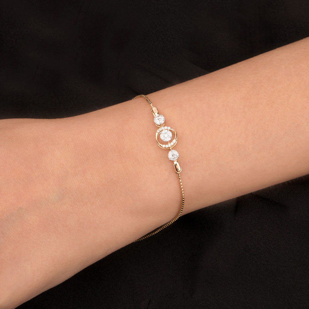18K Yellow Gold Diamond Bracelet - 0.302ct VVS-VS-EF