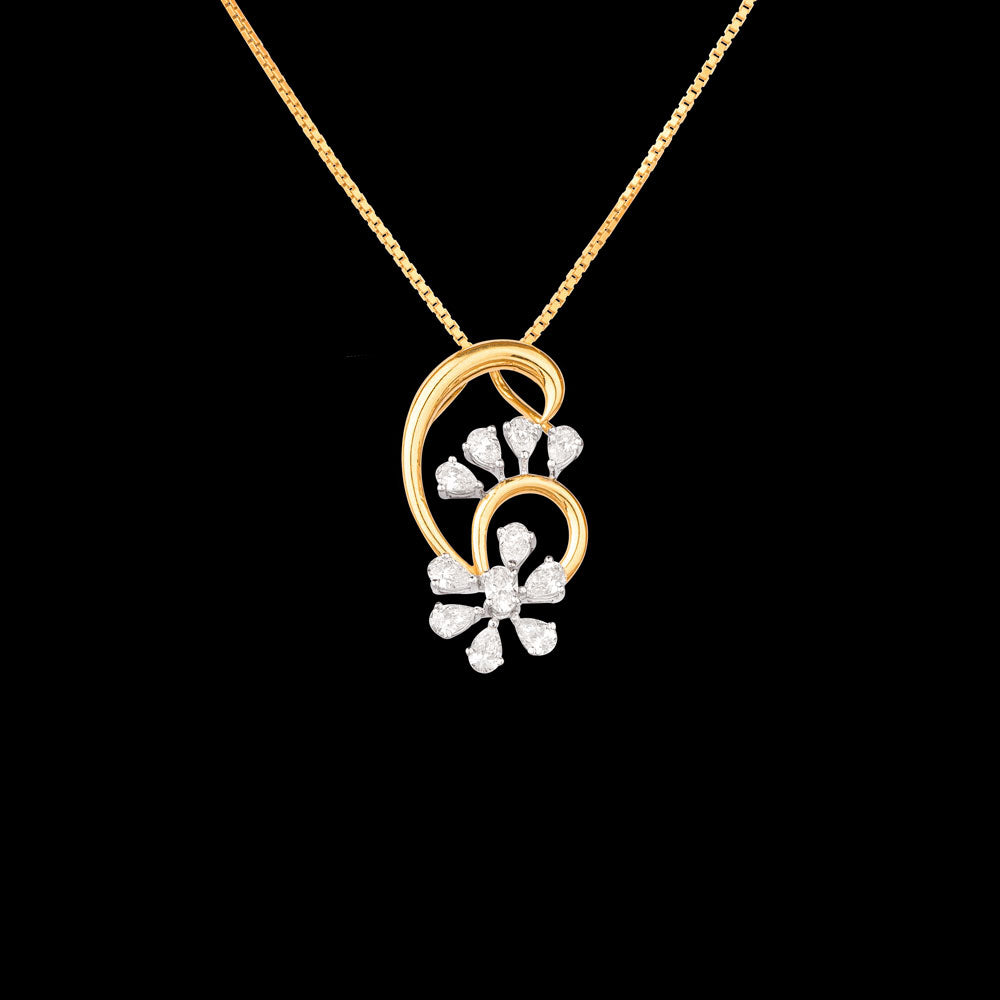 18K Yellow Gold Diamond Pendant - 0.73ct VVS-VS-EF