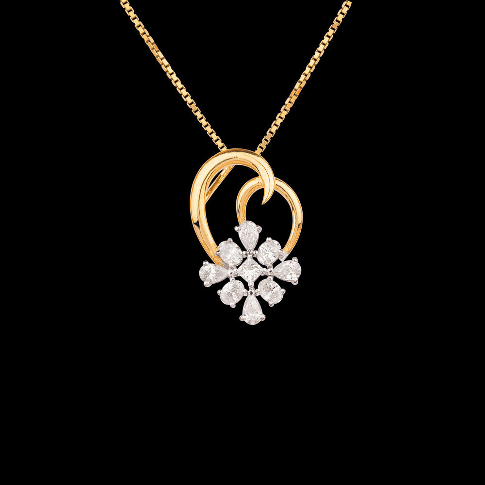 18K Yellow Gold Diamond Pendant - 0.69ct VS-SI-EF
