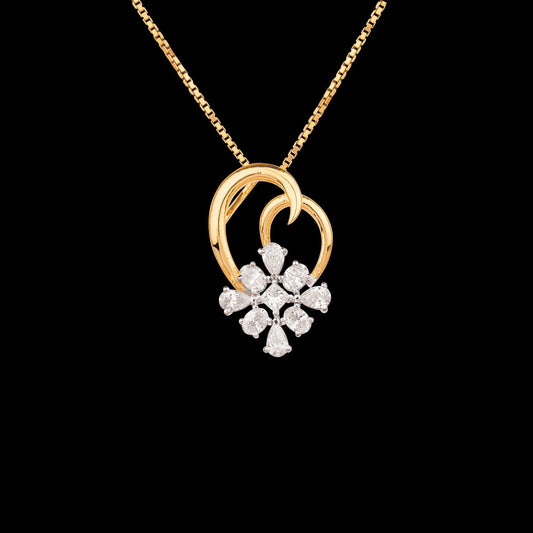 18K Yellow Gold Diamond Pendant - 0.69ct VS-SI-EF