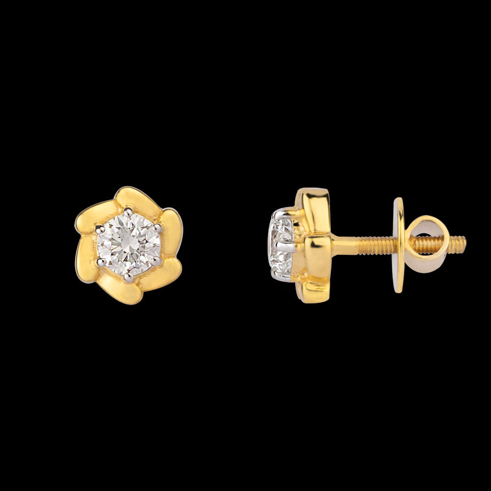 18K Yellow Gold Diamond Earrings - 0.51ct VVS-VS-IJ