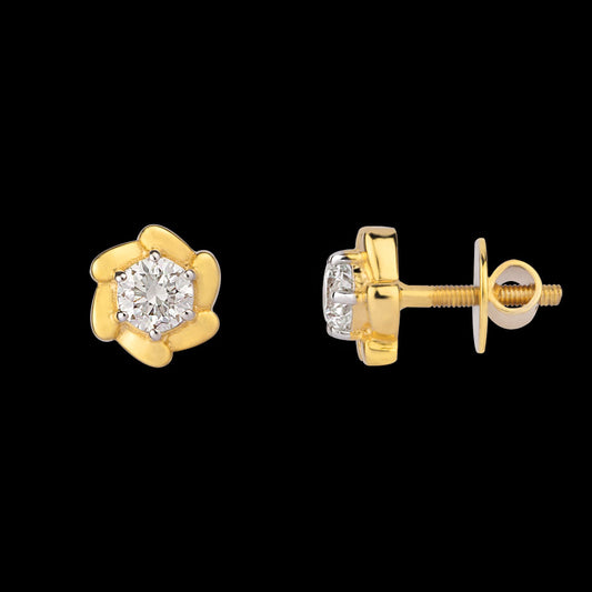 18K Yellow Gold Diamond Earrings - 0.51ct VVS-VS-IJ