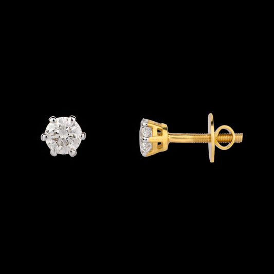 18K Yellow Gold Diamond Earrings - 0.41ct VVS-VS-IJ