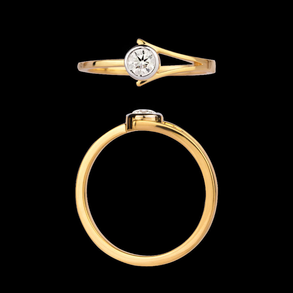 18K Yellow Gold Diamond Ring - 0.187ct VVS-VS-JK