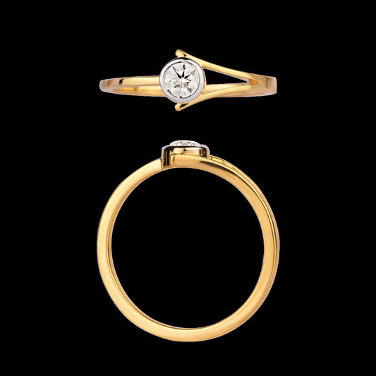 18K Yellow Gold Diamond Ring - 0.187ct VVS-VS-JK
