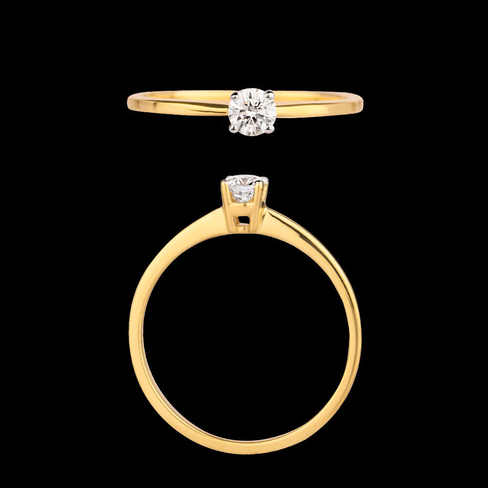 18K Yellow Gold Diamond Ring - 0.21ct VS-IJ