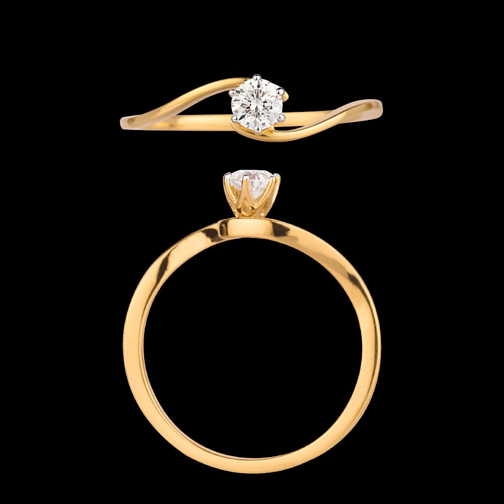 18K Rose Gold Diamond Ring - 0.19ct VVS-IJ