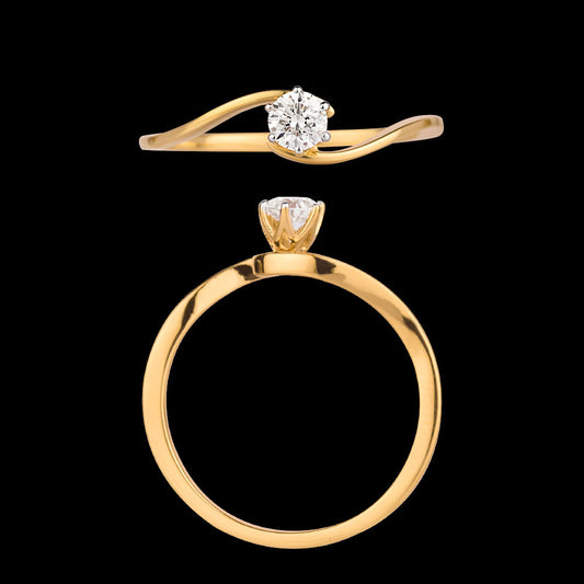 18K Rose Gold Diamond Ring - 0.19ct VVS-IJ