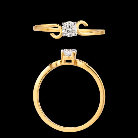 18K Yellow Gold Diamond Ring - 0.25ct VS-JK