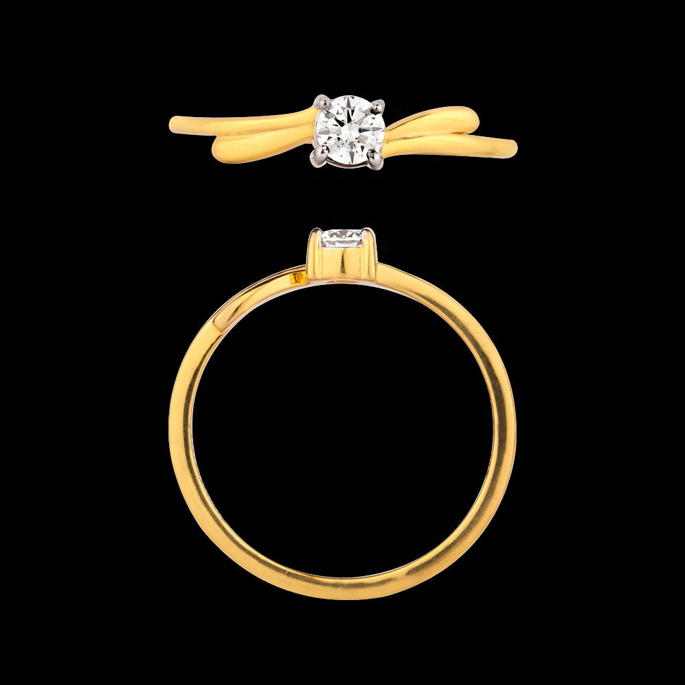 18K Rose Gold Diamond Ring - 0.2ct VS-JK