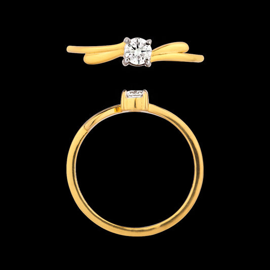 18K Rose Gold Diamond Ring - 0.2ct VS-JK